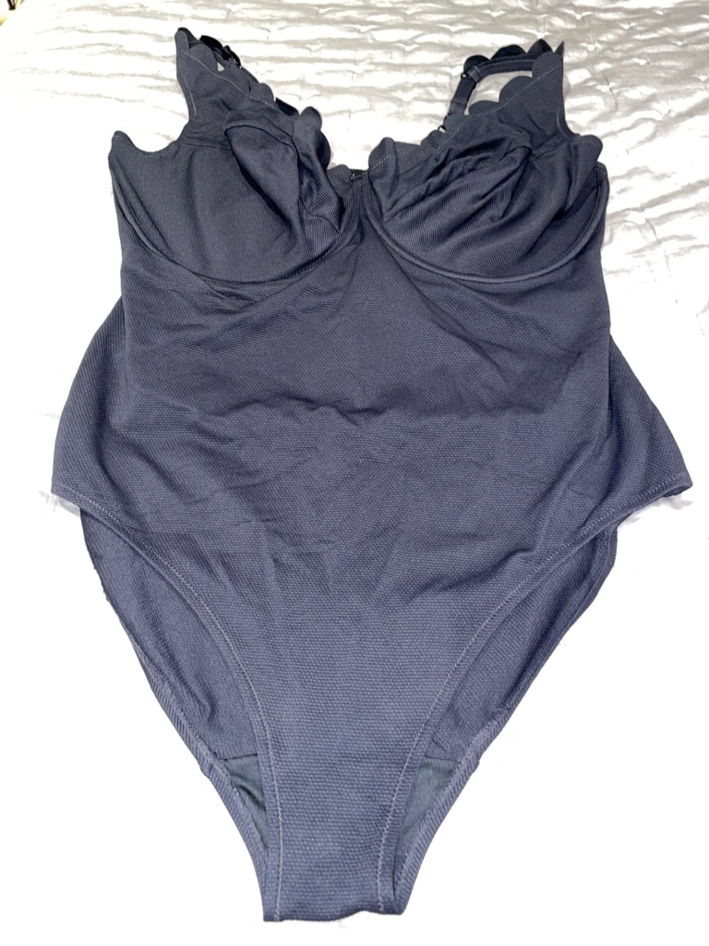 Panache Black One-Piece Swimsuit with Scallop Straps
